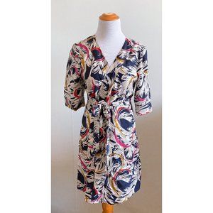 Anthropologie / ELOISE Silk Feather Kimono Sleepwear Robe